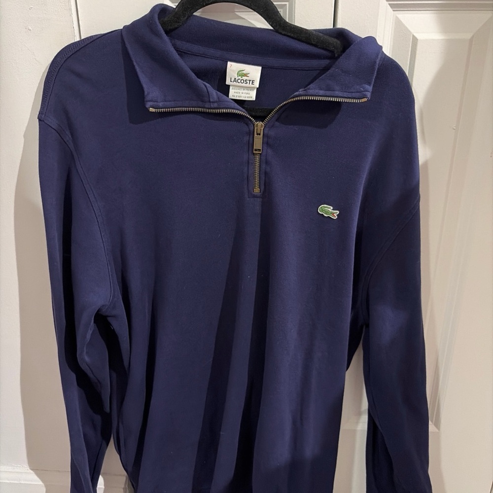 Lacoste Men's Dark Blue Zip-Up Sweater - Picture 7 of 7